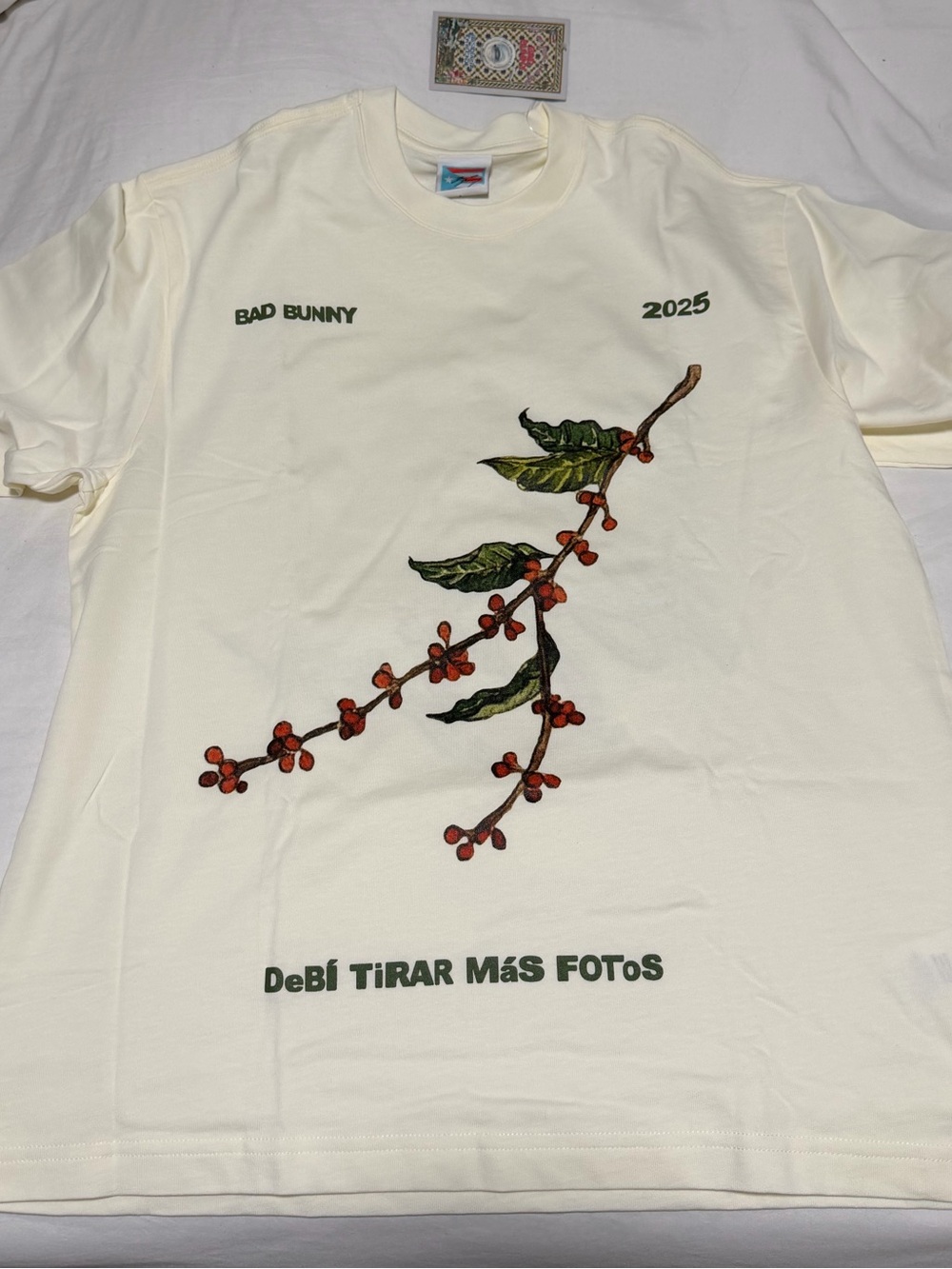 Bad Bunny 2025 Official Merch Cream Graphic Short Sleeve Tee